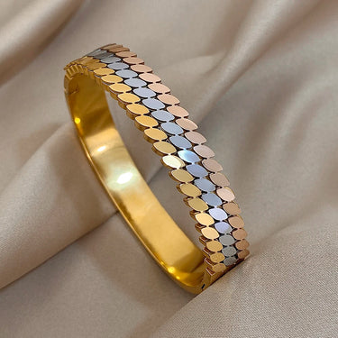 Stainless Steel Wide Open Bangle Bracelet